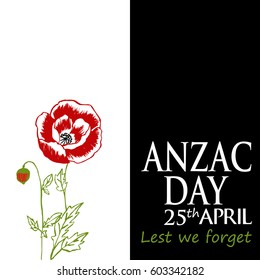 ANZAC (Australia New Zealand Army Corps) Day card in vector format