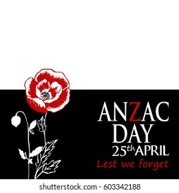 ANZAC (Australia New Zealand Army Corps) Day card in vector format