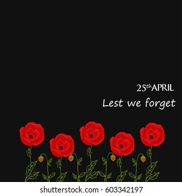 ANZAC (Australia New Zealand Army Corps) Day card in vector format