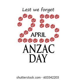 ANZAC (Australia New Zealand Army Corps) Day card in vector format