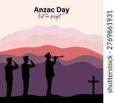 Anzac Day background with a quiet dawn-inspired scene, soft light tones, and symbolic elements reflecting remembrance, unity, and silent respect.