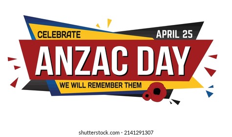 Anzac day banner design on white background, vector illustration