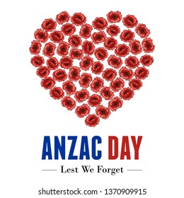 Anzac Day Banner with Poppies, Vector