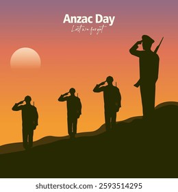 Anzac day with beauty landscape. Remembrance day symbol. Lest we forget. Anzac day background with soldier.