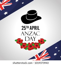 anzac day celebration card flags australian hat commemoration