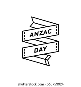 Anzac day emblem isolated vector illustration on white background. 25 april australian patriotic holiday event label, greeting card decoration graphic element