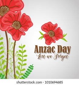 anzac day with flowers to remembrance war