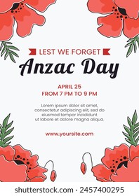 Anzac Day flyer Design illustration