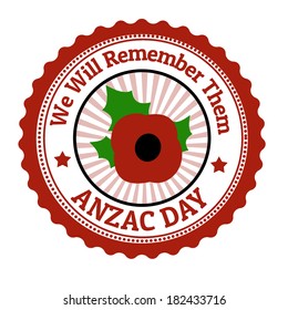 Anzac Day  grunge rubber stamp on white, vector illustration