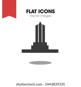 Anzac day icon design. Icon symbol of the monument where the soldiers were. Logo, web and banner design. Illustration. Line silhouette and editable icon.
