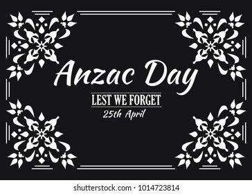 Anzac Day Lest We Forget red poppy vector poster.