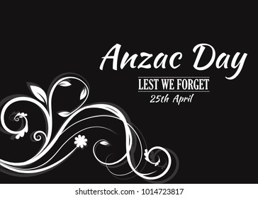 Anzac Day Lest We Forget red poppy vector poster.