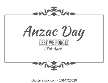 Anzac Day Lest We Forget red poppy vector poster.