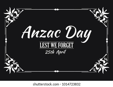 Anzac Day Lest We Forget red poppy vector poster.