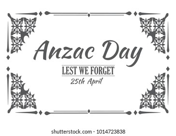 Anzac Day Lest We Forget red poppy vector poster.