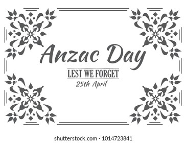 Anzac Day Lest We Forget red poppy vector poster.