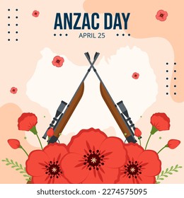 Anzac Day of Lest We Forget Social Media Background Illustration Hand Drawn Templates