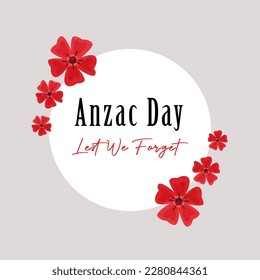 Anzac Day lest we forget lettering vector suitable for card, banner, or poster