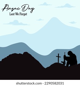 anzac day lettering vector. suitable for card, banner, or poster