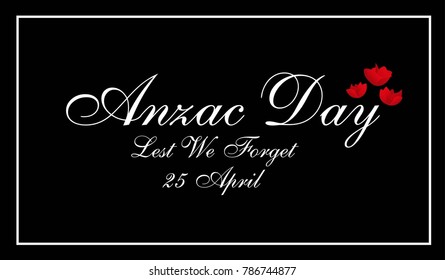 Anzac Day logo typography on black background