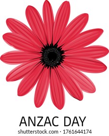 Anzac day on sign on white background illustration