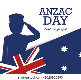 anzac day poster with military soldier