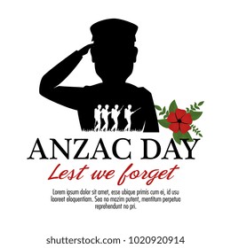 anzac day poster with military soldier