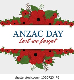 anzac day poster with red poppy flower