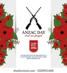 anzac day poster with red poppy flower