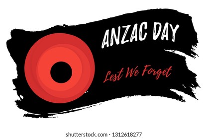 ANZAC DAY. Remembrance day symbol. Poppy flower. Vector illustration Vector