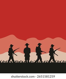 ANZAC Day Vector Banner Collection | Flat Design Poppy, Soldier Silhouette and Australian Flag Graphics