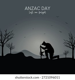 ANZAC Day Vektordesign mit Mohnblumen und Erinnerungssymbolen in einem sauberen, respektvollen Stil. Ideal für Gedenkplakate, Lehrmaterial, Beiträge in sozialen Medien und Gedenkentwürfe.