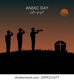 anzac day vector illustration background. it is suitable for card, banner, or poster