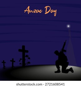 ANZAC Day, Vektorgrafik, die Mut, Opfer und Erinnerung ehrt. Ideal für Gedenkplakate, Bildungsinhalte, soziale Medien und Gedenkentwürfe.