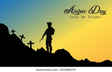 Anzac Day vector illustration. It is suitable for card, banner, or poster