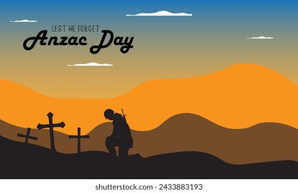 Anzac Day vector illustration. It is suitable for card, banner, or poster