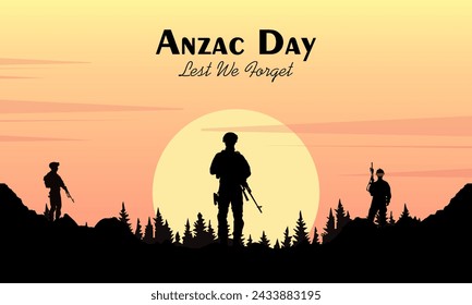 Anzac Day vector illustration. It is suitable for card, banner, or poster