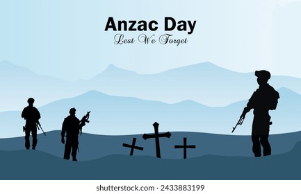 Anzac Day vector illustration. It is suitable for card, banner, or poster