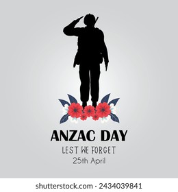  Anzac Day vector illustration. It is suitable for card, banner, or poster