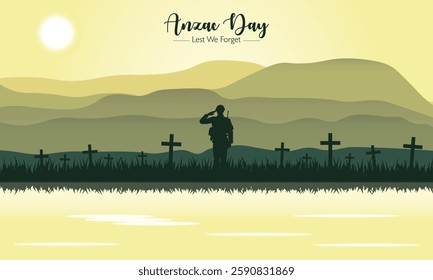 Anzac Day vector illustration. it is suitable for card, banner, or poster