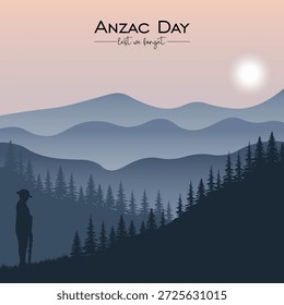 Ilustração vetorial do Dia de Anzac. é adequado para cartão, banner ou cartaz
