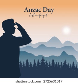 Ilustração vetorial do Dia de Anzac. é adequado para cartão, banner ou cartaz