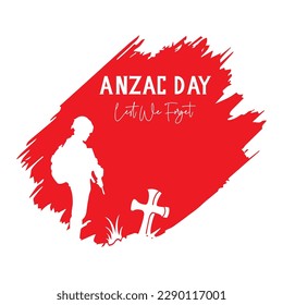 anzac day vector. lest we forget. suitable for card, banner or poster