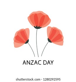 Anzac Day vector poster. Lest We forget. Paper cut Red Poppy flower - a symbol of International Day of Remembrance. Vector