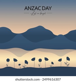 Anzac day vector. Remembrance day. Australia memorial day vector. Lest we forget day.