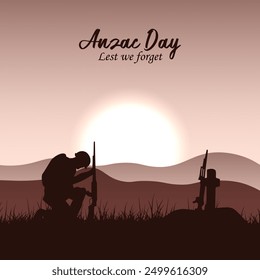 Anzac day vector. Remembrance day. Australia memorial day vector. Lest we forget day.