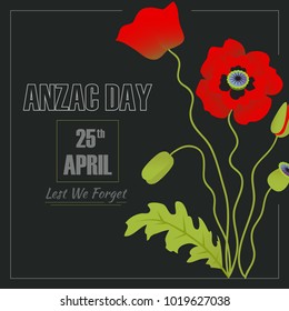 Anzac Remembrance Day illustration. Vector card EPS10