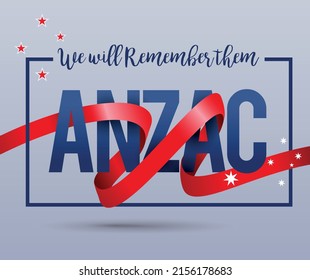 ANZAC ribbon we will remember them