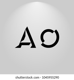 AO Abstract Black Letters with white and gray background in highlight