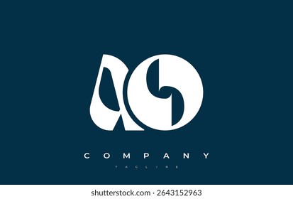 AO Abstract Geometric Logo Design. Modern and elegant logo design with simplistic typography elements, showcasing branding excellence.